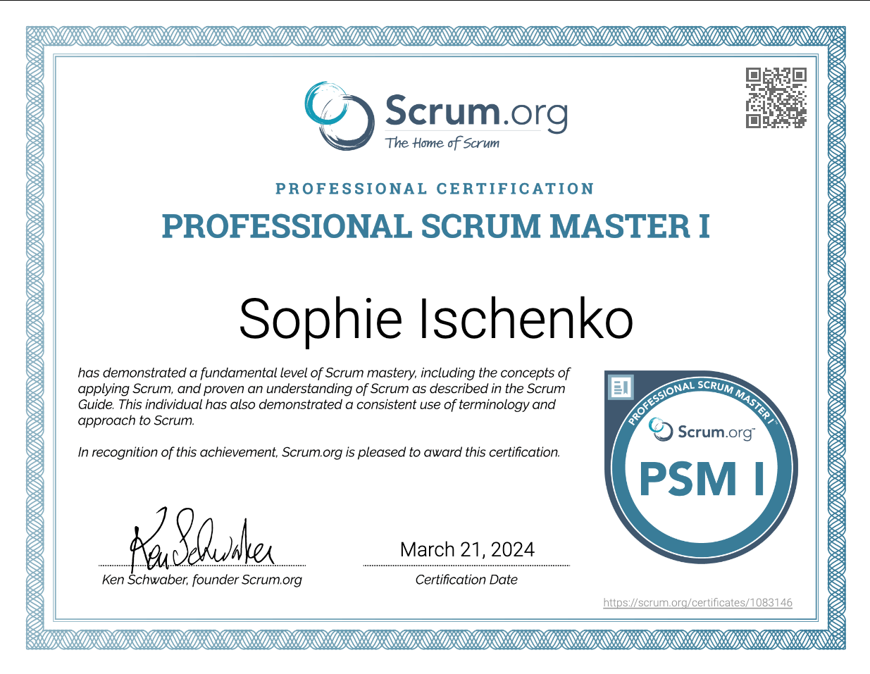 Scrum certificate